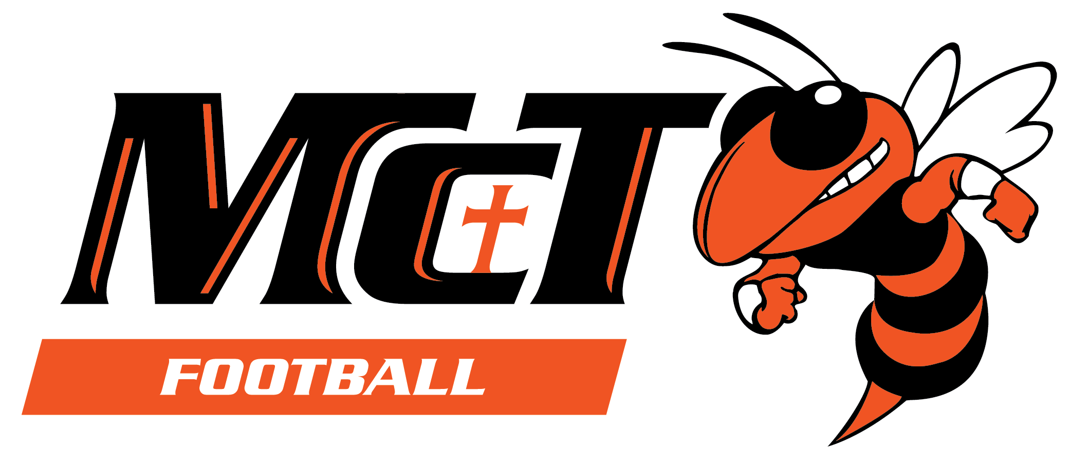 McT Football Logo w Mascot-HZ-2c-Outlined
